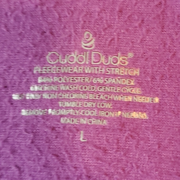 Cuddl Duds size Large sleepwear purple/gray - Picture 6 of 11
